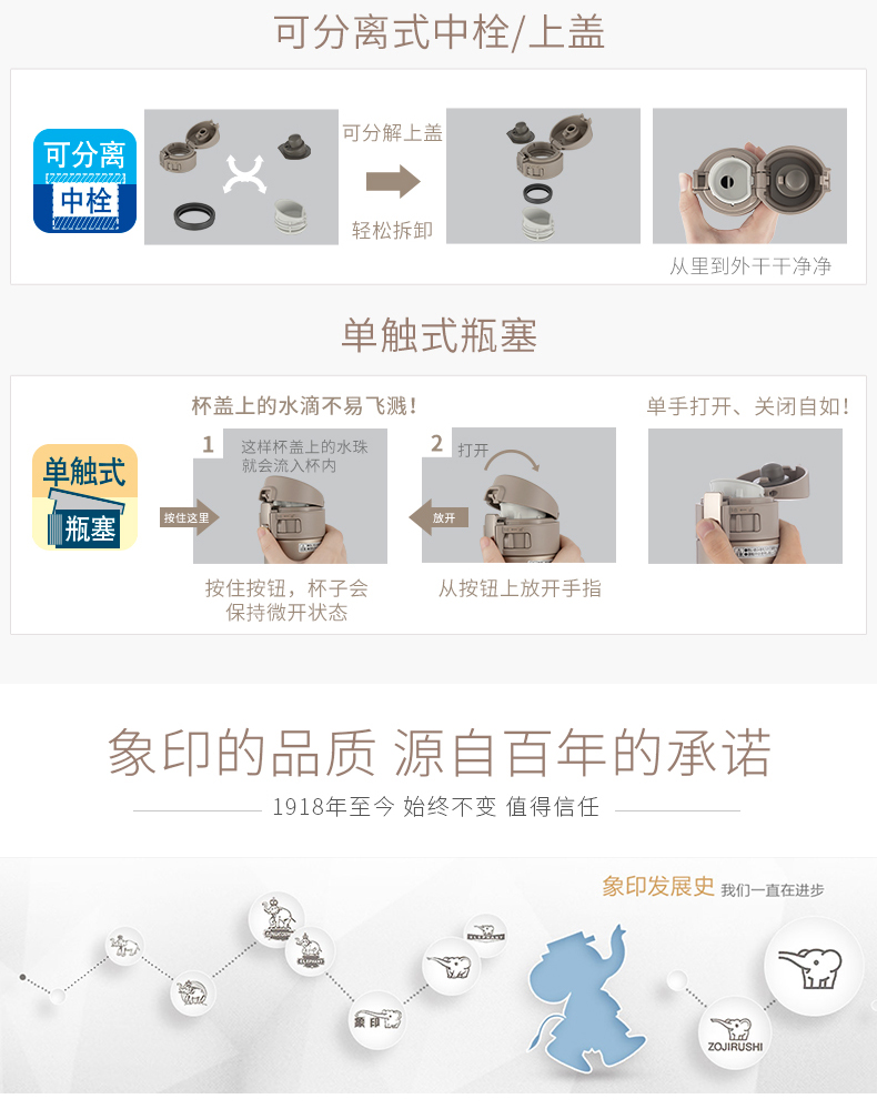 ZOJIRUSHI 象印商务弹跳保温杯KR48(图5)